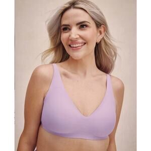Knix Revolution V‑Neck Wireless Bra XXL+ Lilac Purple Plus Seamless Bralette